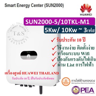 ภาพหน้าปกสินค้าHUAWEI INVERTER กริดไท อินเวอร์เตอร์ 3เฟส SOLAR INVERTER 5/10KW รุ่น SUN2000-5/10KTL-M1, 3-Phase (ศูนย์ไทย) #ส่งฟรี ที่เกี่ยวข้อง