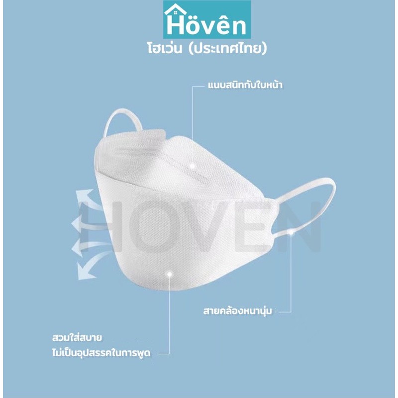 hoven-mask-หน้ากากอนามัยโฮเว่น-4d-10-ชิ้น-แพ็ค-แมสเกาหลี-หน้ากากเด็ก4d-แมสเด็ก-4d-หน้ากากเด็ก-3d-แมสเด็ก-3d