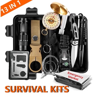 13in1 SOS Survival Kit ชุดอุปกรณ์ฉุกเฉินเดินป่า ชุดพิเศษ พร้อมส่ง ชุดฉุกเฉินเอาตัวรอดกลางแจ้ง
