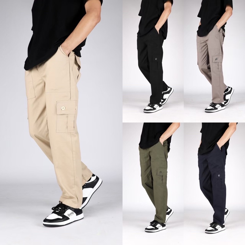 ภาพหน้าปกสินค้าLOOKER-กางเกงวินเทจ(รุ่นกระเป๋าข้าง) กางเกงขายาว มีให้เลือก 5 สี (9%Clothing)