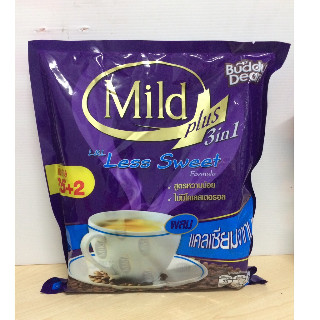 buddy-dean-mild-plus-3in1-less-sweet-coffee-บัดดี้ดีน-มายด์-พลัส-กาแฟสำเร็จรูป-หวานน้อย-ไม่มีคลอเลสเตอรอล25-ซอง-425กรัม