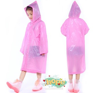 เสื้อกันฝนเด็ก พลาสติกเนื้อเหนียว 49฿ ขนาดใหญ่ กว้าง 110 x ยาว 80 cm. ทนทาน ใช้ซ้ำได้  4 สี