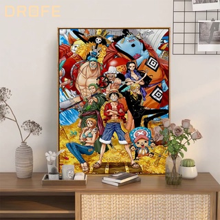 ภาพวาดสีน้ํามัน รูปอนิเมะ One Piece ขนาด 40x50 ซม. สําหรับตกแต่งบ้าน ของขวัญวันเกิด