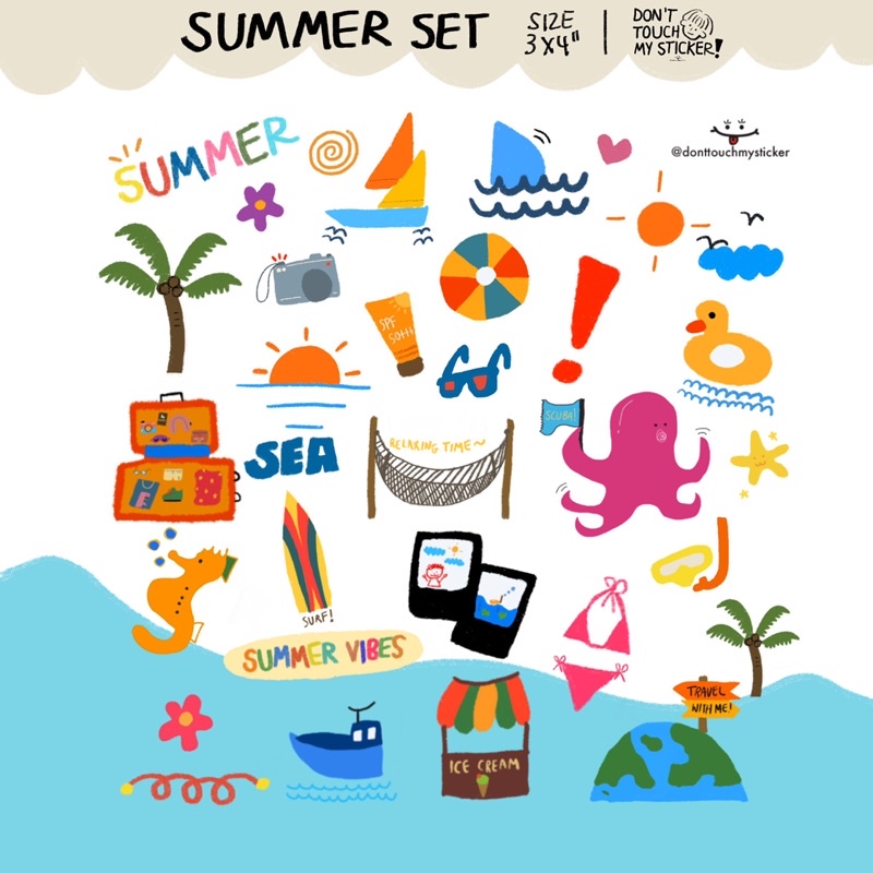 sticker-summer-set-sticker-airport-set-สติกเกอร์-สติ๊กเกอร์-ขนาด-a7