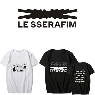 เสื้อยืดแขนสั้น พิมพ์ลายอัลบั้ม LESSERAFIM Group Debut สไตล์เดียวกับที่รองรับการร้องเพลง