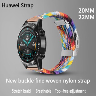 ภาพหน้าปกสินค้า20mm22mm Huawei Watch GT2 GT3 Strap 46mm 42mm / Huawei GT2 pro/ GT 2e/GT GT Runner Strap Huawei Watch 3/3pro Soft Nylon Official Rainbow Fashion Woven Elastic Strap ที่เกี่ยวข้อง