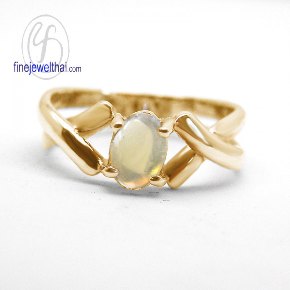 finejewelthai-แหวนโอปอล-แหวนเงินแท้-แหวนพลอย-พลอยประจำเดือนเกิด-opal-silver-ring-r1040op-ov1-เลือกสีตัวเรือนได้