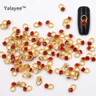 Yalayee [Manicure Accessories] の แหวนเพชร Ab ซิมโฟนี แดง ขาว เพชร ดํา 10 ชิ้น