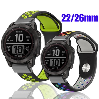 สายนาฬิกาข้อมือ ซิลิโคนนิ่ม หลากสี สําหรับ Garmin Fenix 7X 7 6 6X Pro Solar Enduro 5X Plus 3HR Descent MK1 Mk2 Mk2i Garmin EPIX Gen 2 S62 S60 Forerunner 935 945