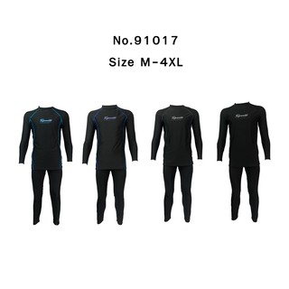 สินค้า พร้อมส่ง ชุดว่ายน้ำผู้ชาย 91017 ชุดว่ายน้ำกันยูวี แบบ 2 ชิ้น ชุดว่ายน้ำแขนยาวขายาว ใส่ดำน้ำ เล่นเซิร์ฟ