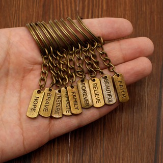 ภาพหน้าปกสินค้าBronze Strip Type Plate Pendants Keychains Car Chains Jewelry Handmade Diy. ที่เกี่ยวข้อง