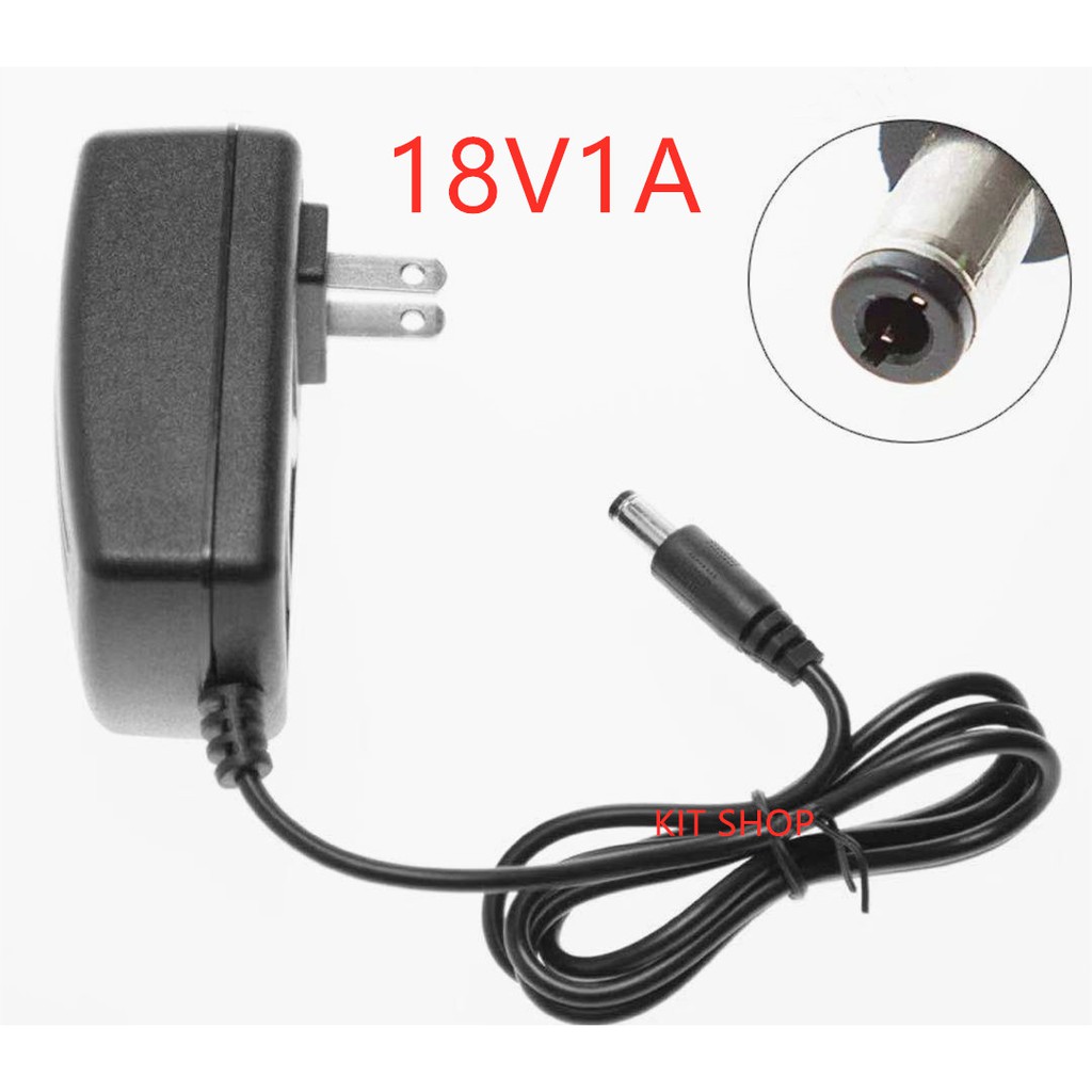 ราคาและรีวิวDC อะแดปเตอร์ Adapter 18V 1A 1000mA 5.5*2.5mm (Black)