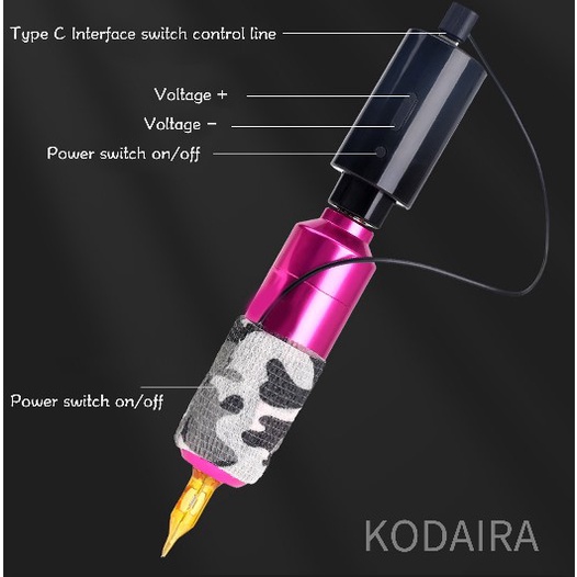 kodaira-พาวเวอร์ซัพพลายสักไร้สาย-rca-อินเตอร์เฟซ-2-โหมด-4-2-12v-ปรับได้-หน้าจอ-lcd-cordless-tattoo-power-supply