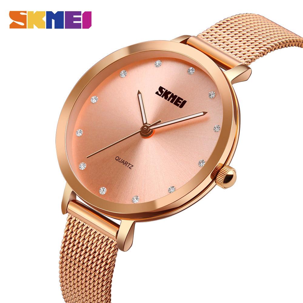 ภาพหน้าปกสินค้าSKMEI แฟชั่นผู้หญิงนาฬิกาหรูสายสแตนเลสนาฬิกาควอตซ์สุภาพสตรี 3bar นาฬิกาข้อมือกันน้ำ ที่เกี่ยวข้อง
