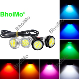 BhoiMo canbus lens DRL LED 23mm 12SMD Eagle Eye Car turn Signal Daytime Running and turning Fog Lamp Reverse Parking indicator Driving Light Tail 4014 chip Motorbike auto Lamp rear bulb motor Motorcycle Amber automobile DC12v white red yellow crystal blue