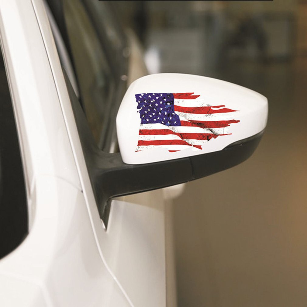 ภาพหน้าปกสินค้าสติกเกอร์ติดกระจกมองหลังสำหรับรถยนต์ รูปแบบธงชาติอเมริกัน จากร้าน bestchoice.th บน Shopee