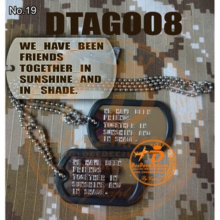 TOGETHER ป้ายชื่อ แผ่นแสตนเลสแท้ ด๊อกแท็ก NAMETAG DOGTAG (1 ชุดมี 2 แผ่น) No.19 / DEEDEE2PAKCOM