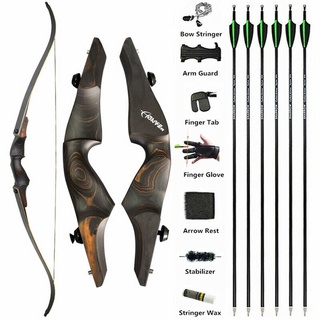 ภาพหน้าปกสินค้า60 \"Recurve Bow ไม้ Riser 20-60lbs แกนไม้ไผ่แขนขายิงธนู American Hunting ซึ่งคุณอาจชอบสินค้านี้