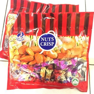 NUTS CRISP ขนมถั่วตุ๊บตั๊บ รวมรส NUTS CRISP น้ำหนัก 500 กรัม ถั่วตุ๊บตั๊บ ห่อสีแดง