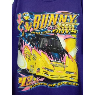 เสื้อยืดมือสอง เสื้อยืด สกรีนหน้าหลัง ลายรถ รถ BUNNY AND THE BOYS - XL อก 46