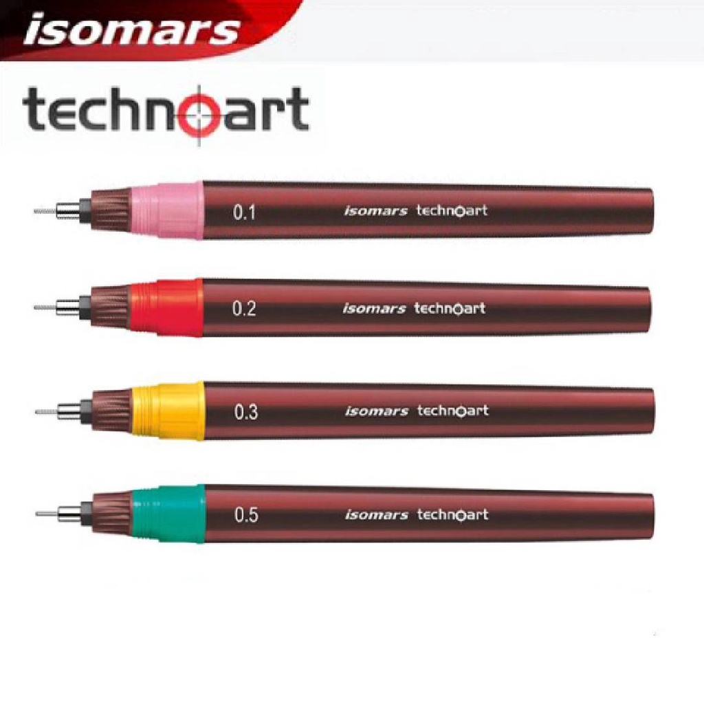 ISOMARS ปากกาเขียนเขียนแบบ Technoart ขนาด 0.1 0.2 0.3 0.4 0.5 0.8 1.0 ...