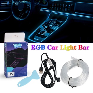 R แถบไฟนีออน RGB LED 1 เมตร 2 เมตร 3 เมตร 4 เมตร 5 เมตร ยืดหยุ่น กันน้ํา สําหรับตกแต่งรถยนต์