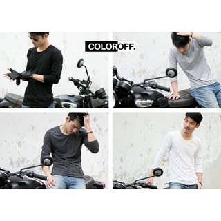 Coloroff - เสื้อยืดผู้ชายแขนยาว ผ้า Cotton