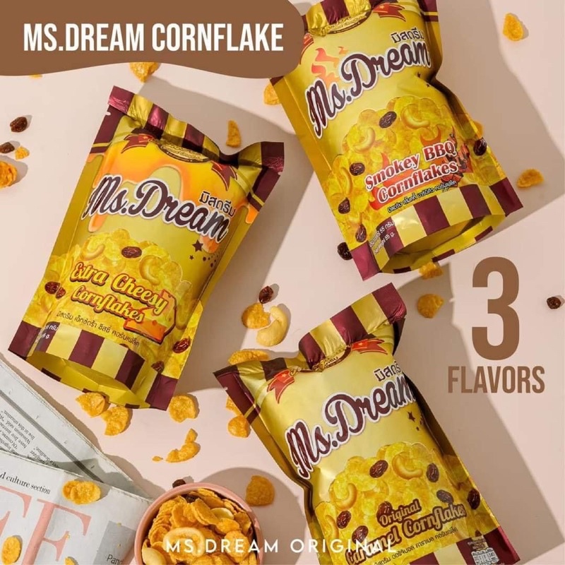 ภาพหน้าปกสินค้าคอนเฟลก MS.Dream CORNFLAKES มิสดรีม มี4รส คาราเมล บาบีคิว ชีส ช็อกโกแลต คอร์นเฟลกส์ ช็อคโกแลต