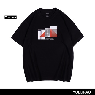 Yuedpao เสื้อยืด OVERSIZE รับประกันไม่ย้วย 2 ปี เสื้อยืดสีพื้น OVERSIZE_Hualamphong Triangle สีดำ