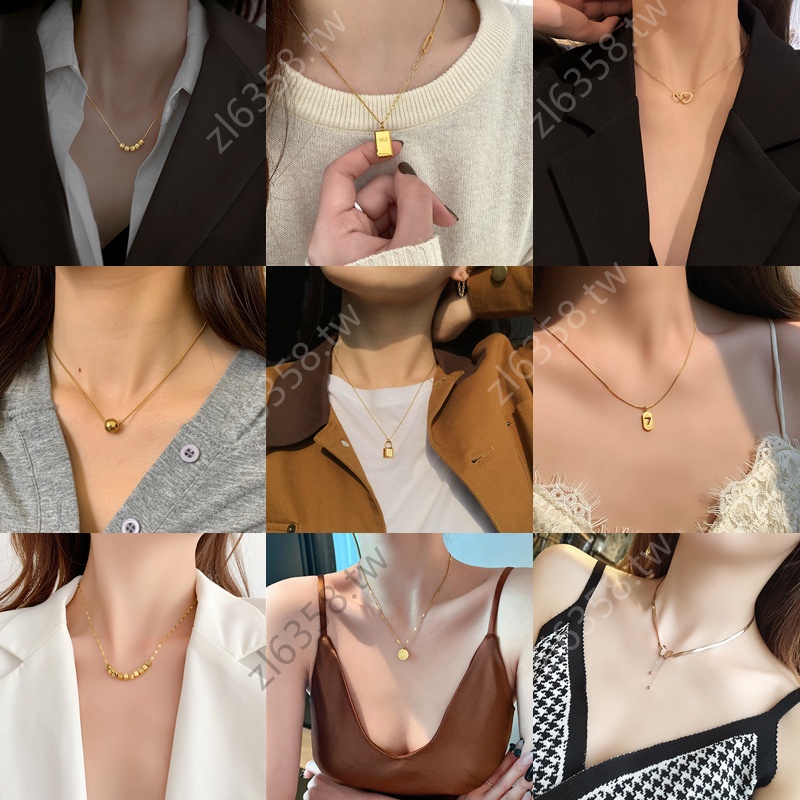สร้อยคอไทเทเนียม-ทอง-18k-ประดับเพชร-กันสนิม-ไม่ซีดจาง-ของขวัญแต่งงาน-สําหรับผู้หญิง