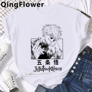 Hot Japanese Anime Jujutsu Kaisen T Shirt Women Kawaii Yuji Itadori Tshirt Gojo Satoru Graphic Top Tees Fashion T-shirt