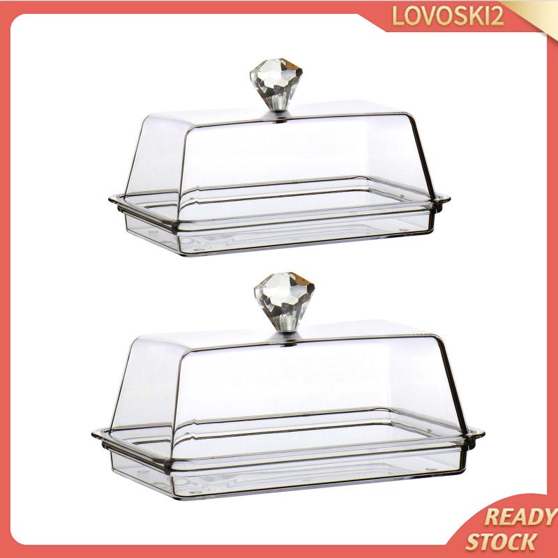 [Lovoski2] Clear Cheese Server Storage Keeper Tray with Cover Butter