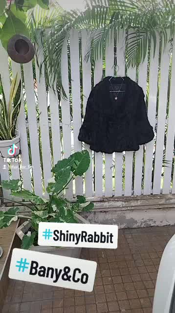 เสื้อคลุมขนกระต่ายแท้-shiny-rabbit-สีดำเงางามสุดๆ-แบรนด์-bany-amp-co-by-leega-s-mใส่ได้