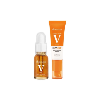 โปรโมชั่น : เซ็ต2ชิ้นสุดคุ้ม - Skinsista V Clear Booster 15 ml  V Block 30 ml บูสเตอร์เคลียร์สิวพร้อมกันแดด 6 in 1
