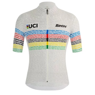Cbox 21SS Uci เสื้อกีฬาแข่งจักรยานสีรุ้งสีขาว