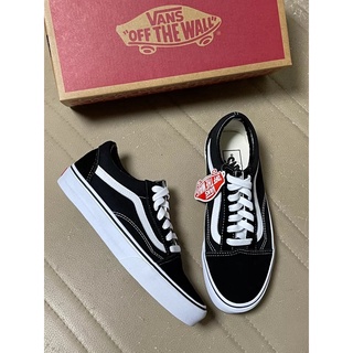 Vans OLD SKOOL รองเท้าผ้าใบลําลอง ข้อสั้น หนังนิ่ม สีดํา สไตล์คลาสสิก -1716