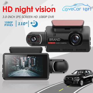 กล้องติดรถยนต์ 2กล้องสว่างกลางคืนของแท้ด้วยระบบSuper Night Visionภาพชัด FULL HD จอแสดงผล ขนาดใหญ่ 3.0นิ้ว