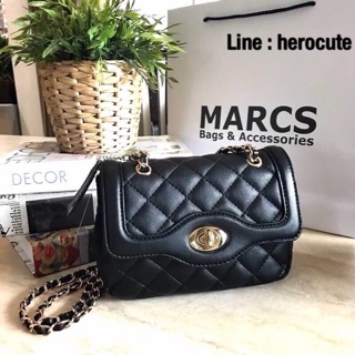 MARCS MINI QUILTED CHAIN SHOULDER BAG WITH DETAILS ของแท้ ราคาถูก