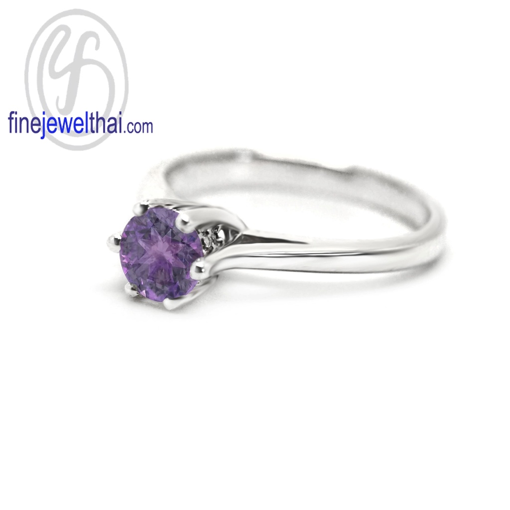 finejewelthai-แหวนอะเมทิสต์-อะเมทิสต์-แหวนพลอย-แหวนเงินแท้-พลอยประจำเดือนเกิด-amethyst-silver-ring-birthstone-r1343amt