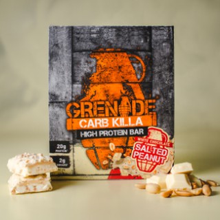 ภาพขนาดย่อของภาพหน้าปกสินค้าGrenade Carb Killa High Protein Bar White Chocolate Salted Peanut 60g เเกรเนต โปรตีนบาร์ รสไวท์ช็อกโกแลตและถั่ว 60กรัม จากร้าน foodvariety บน Shopee