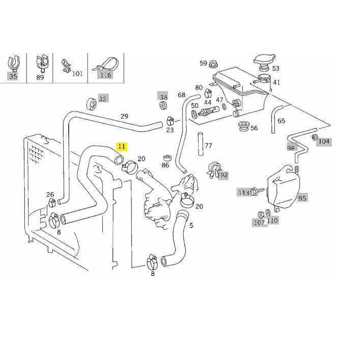 benz-ท่อยางหม้อน้ำล่าง-เบนซ์-w124-e220-220ce-เบอร์-124-501-57-82-ยี่ห้อ-febi-12997-made-in-germany