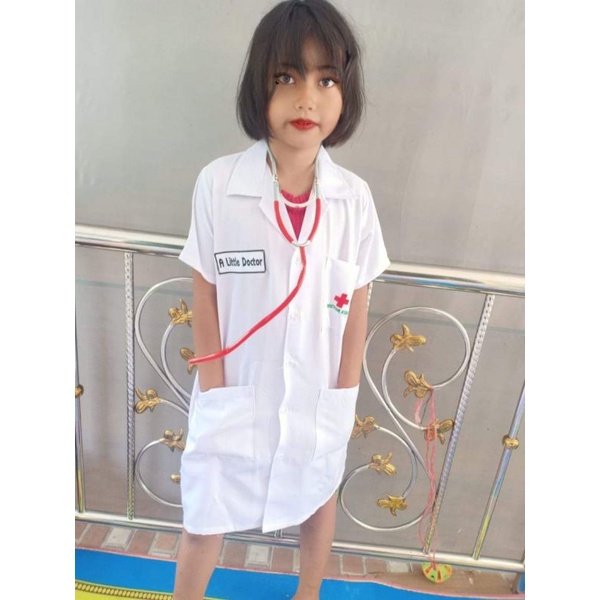 pp-เสื้อกราวนด์หมอ-แถมหูฟัง-ชุดหมอ-ชุดพยาบาล-ชุดอาชีพเด็ก