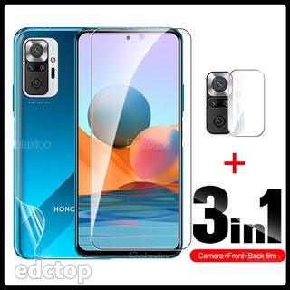 3in1 Tempered Glass For Xiaomi Redmi Note 10 Pro Max screen protector 10T 10S 5G 4G 10 Lite Back Hydrogel Camera Lens