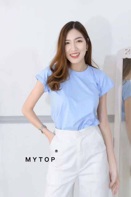 my-top-new-in-code-k24-เสื้อยืดคอกลม-แขนเบิ้ล-งานสวยน่ารัก-เนื้อผ้าzara-งานคุณภาพเกรด-a