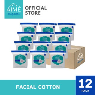 AIME Cotton Pad 90G, เอเม่ สำลีแผ่นทำความสะอาดผิวหน้าห่อใหญ่ (12 ห่อ)