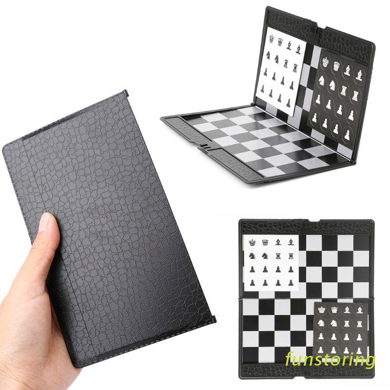 ราคาและรีวิวFUN Pocket Folding Magnetic International Chess Set Board Checkers Traveler Plane
