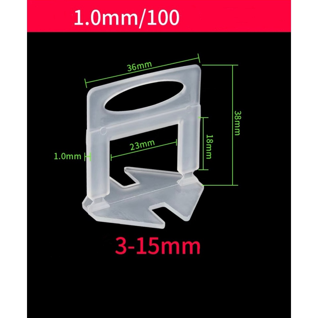 อุปกรณ์ปรับระดับกระเบื้อง-ตัวปรับระดับกระเบื้อง-ตัวช่วยปูกระเบื้อง-1-0-2-0-3-0มม-100-ชิ้น-ปูกระเบื้อง-ปูพื้นเรียบสวย