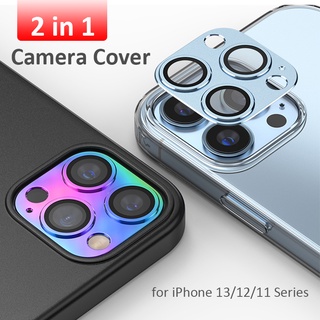 2 in1 ใหม่ ฟิล์มกระจกนิรภัยกันรอยเลนส์กล้อง โลหะ พร้อมฟิล์มกระจกนิรภัย สําหรับ iphone 14 13 12 Pro Max iphone 11pro 13 Mini