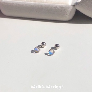 earika.earrings - mini hologram round piercing จิวหูเงินแท้จี้กลมสีโฮโลแกรม (ราคาต่อชิ้น) เหมาะสำหรับคนแพ้ง่าย