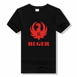 [S-5XL] เสื้อยืดแขนสั้น คอกลม ผ้าฝ้าย พิมพ์ลายโลโก้ Ruger สีแดง คุณภาพสูง แฟชั่นฤดูร้อน สําหรับผู้ชาย และผู้หญิง